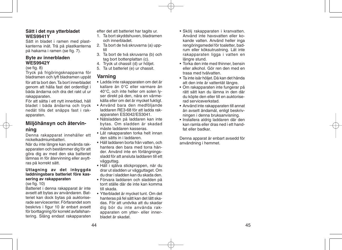 Panasonic ES3042 User Manual | Page 23 / 38