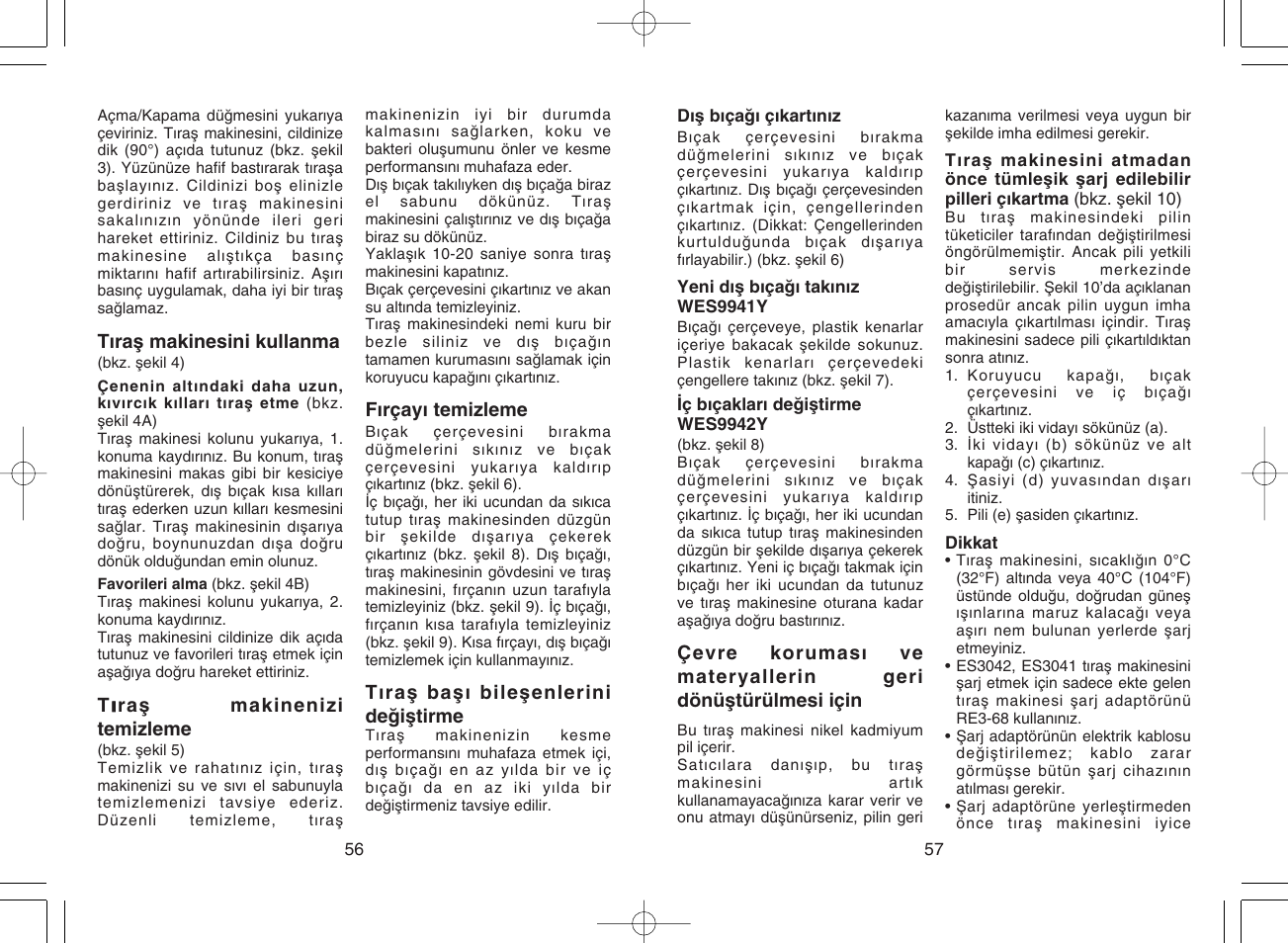 Panasonic ES3042 User Manual | Page 29 / 38