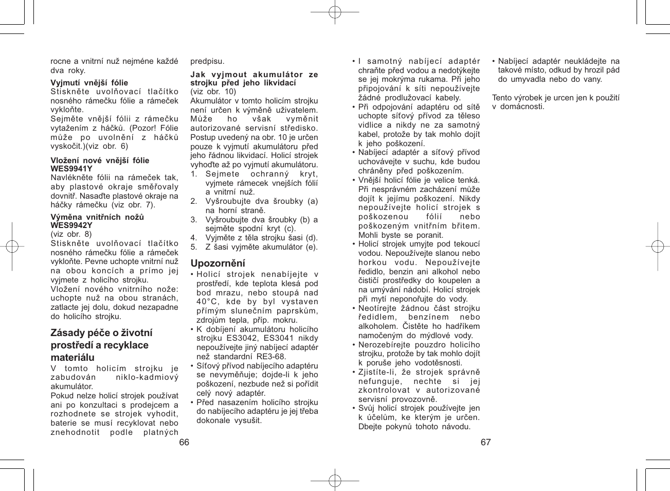 Panasonic ES3042 User Manual | Page 34 / 38