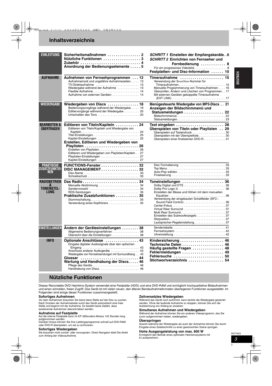 Panasonic SCHT1500 User Manual | Page 3 / 164