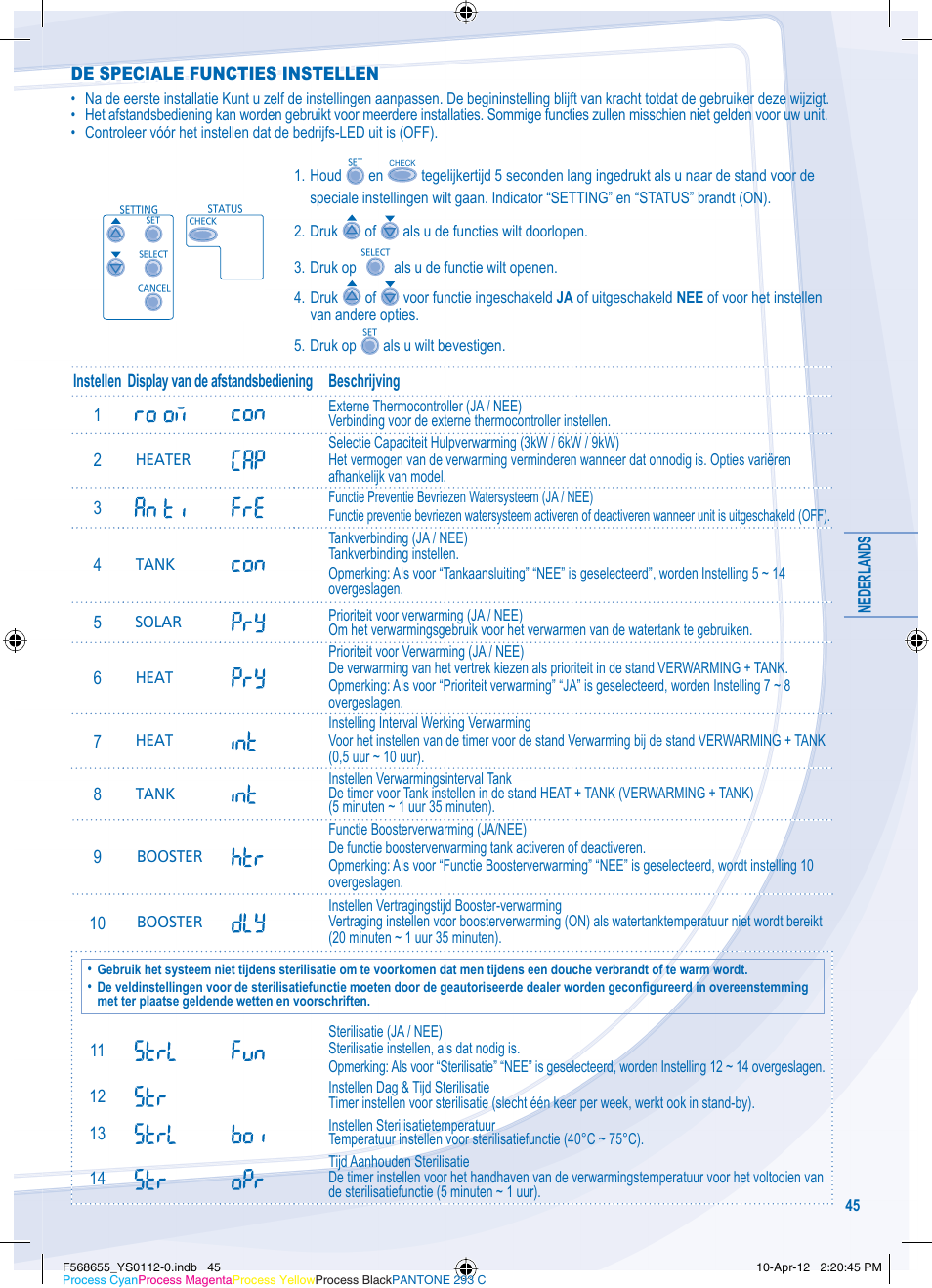 Panasonic WHMXF12D9E8 User Manual | Page 45 / 76