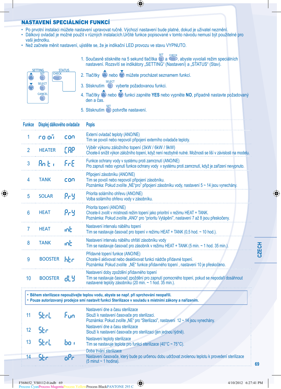 Panasonic WHMDF09C3E8 User Manual | Page 69 / 76