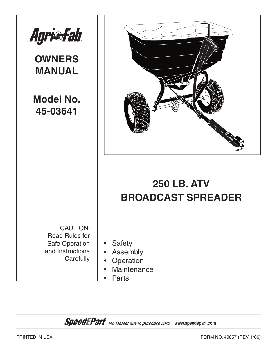 Agri-Fab 45-03641 User Manual | 12 pages