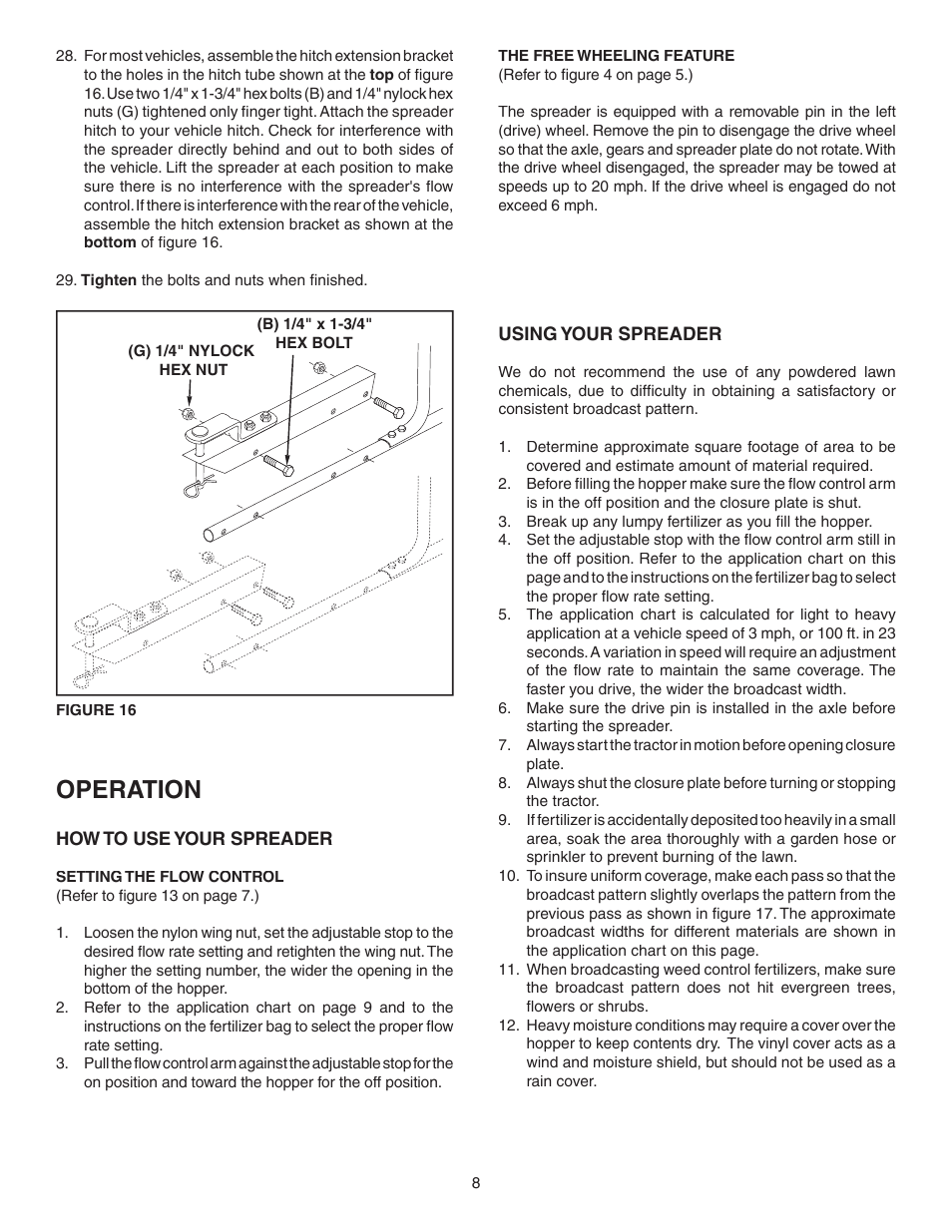 Operation | Agri-Fab 45-03641 User Manual | Page 8 / 12