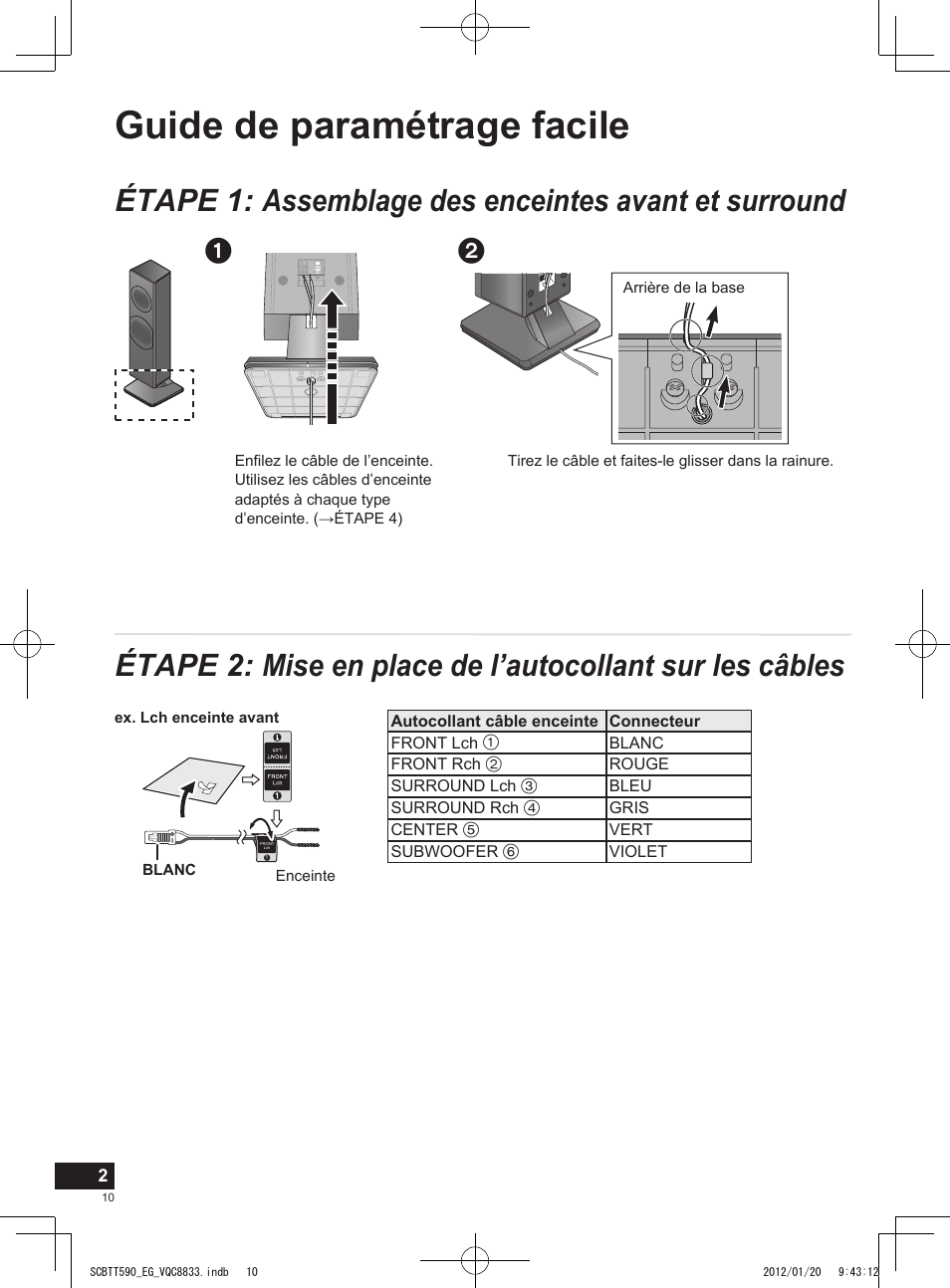 Guide de paramétrage facile | Panasonic SCBTT590EGK User Manual | Page 10 / 36