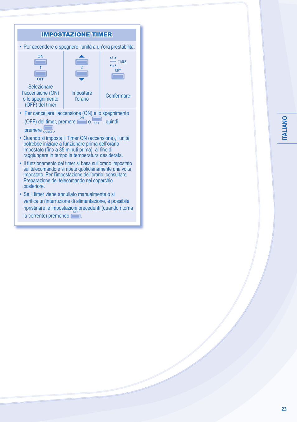 It aliano | Panasonic CURE24JKX1 User Manual | Page 23 / 44