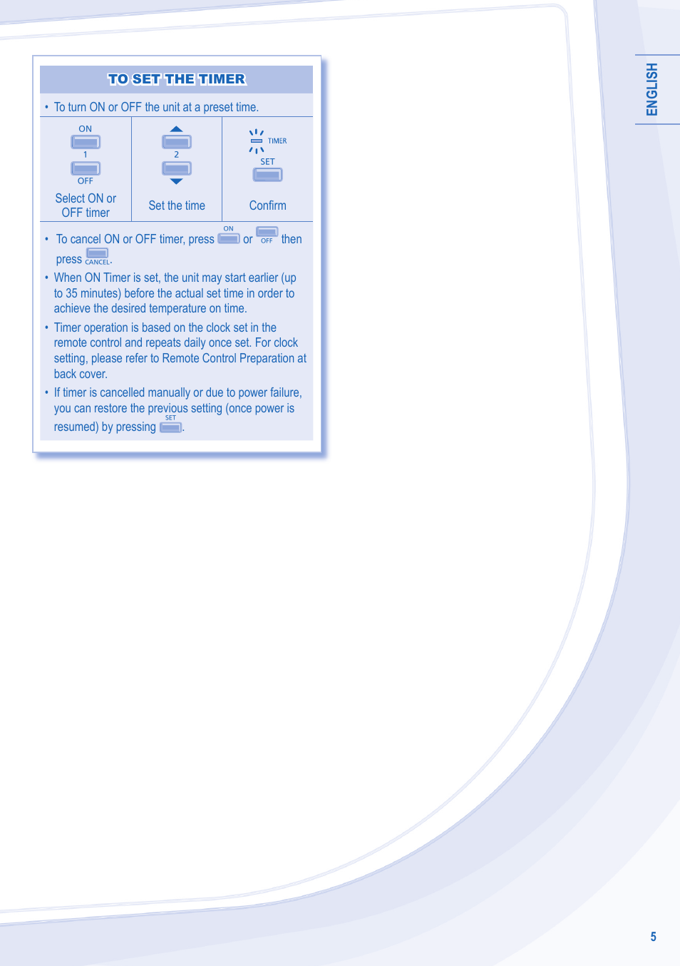English | Panasonic CURE24JKX1 User Manual | Page 5 / 44