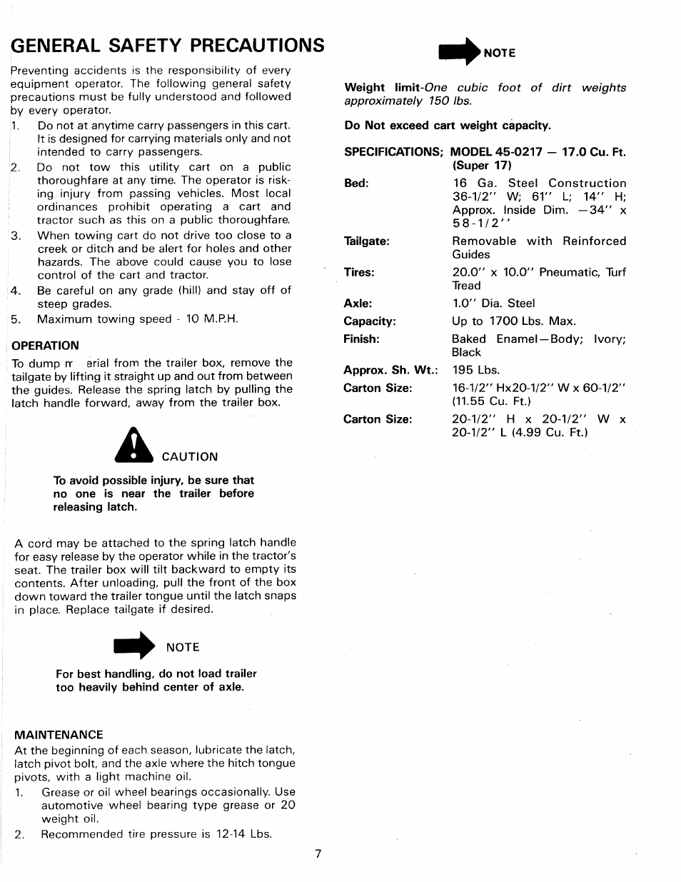 General safety precautions | Agri-Fab 190-521-000 User Manual | Page 7 / 12