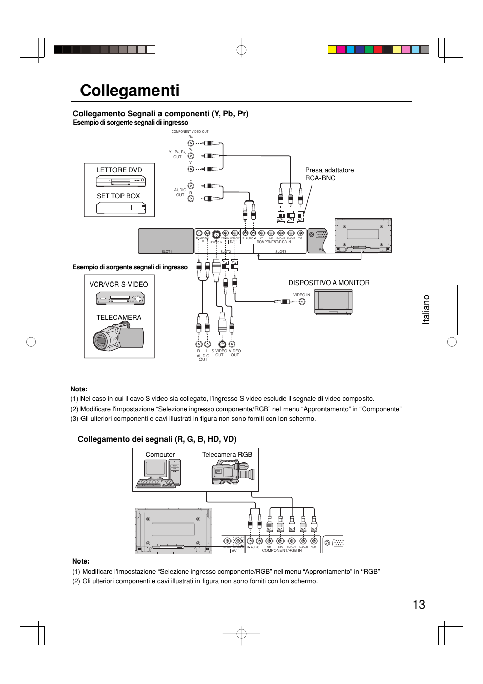Collegamenti, Italiano, Lettore dvd | Panasonic TY42TM6Y User Manual | Page 13 / 24