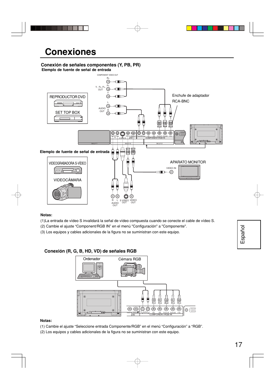 Conexiones, Espa ñ ol, Reproductor dvd | Panasonic TY42TM6Y User Manual | Page 17 / 24