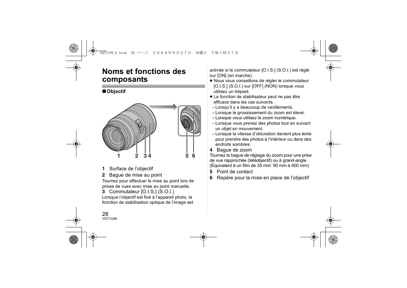 Noms et fonctions des composants | Panasonic HFS045200E User Manual | Page 28 / 72