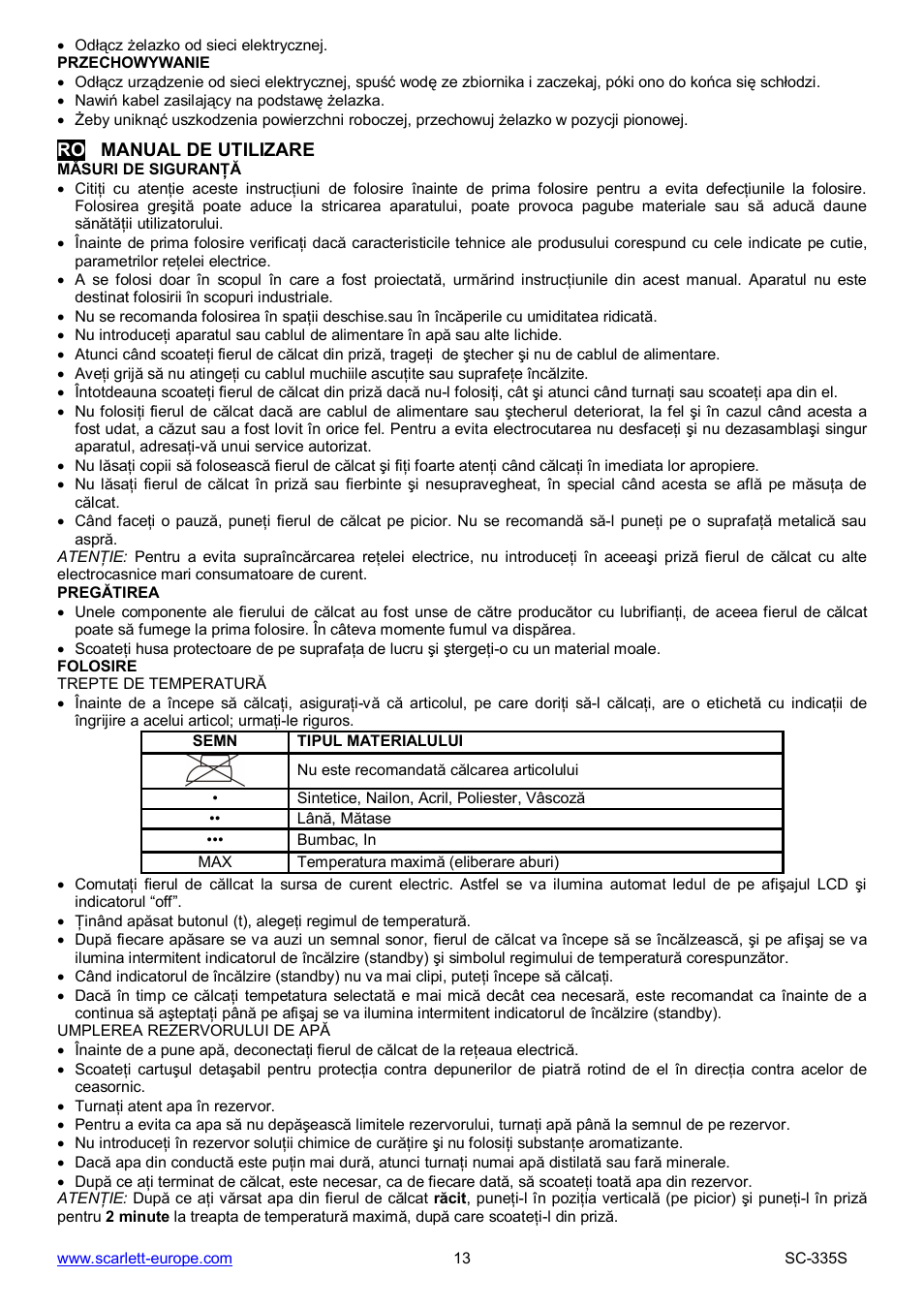 Scarlett SC-335S User Manual | Page 13 / 31