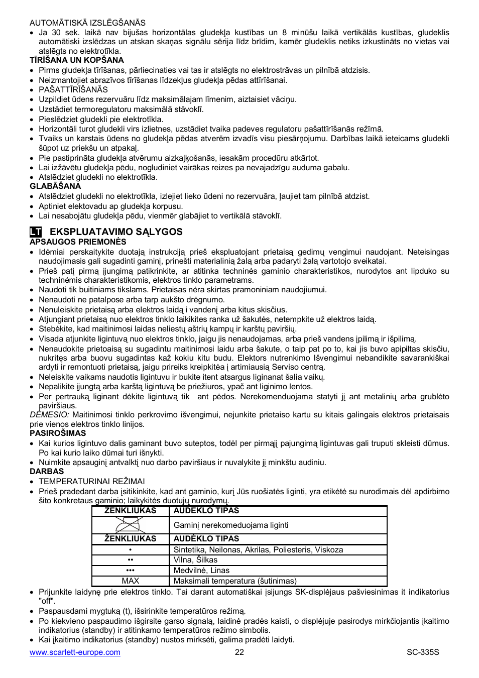 Scarlett SC-335S User Manual | Page 22 / 31