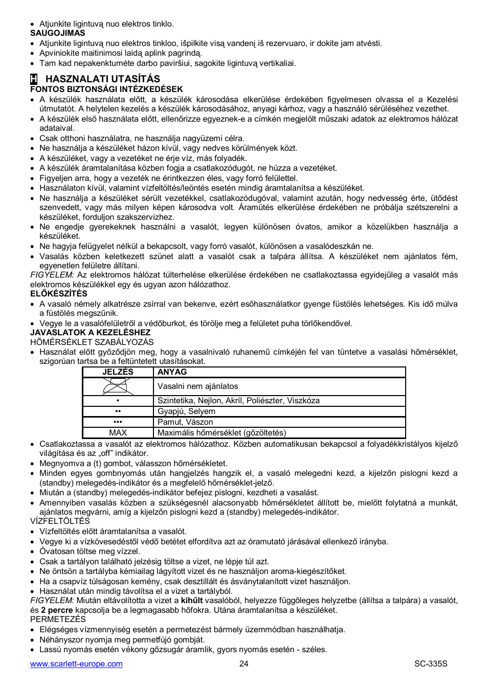 Scarlett SC-335S User Manual | Page 24 / 31