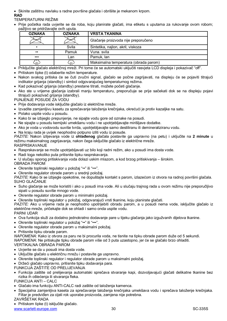 Scarlett SC-335S User Manual | Page 30 / 31