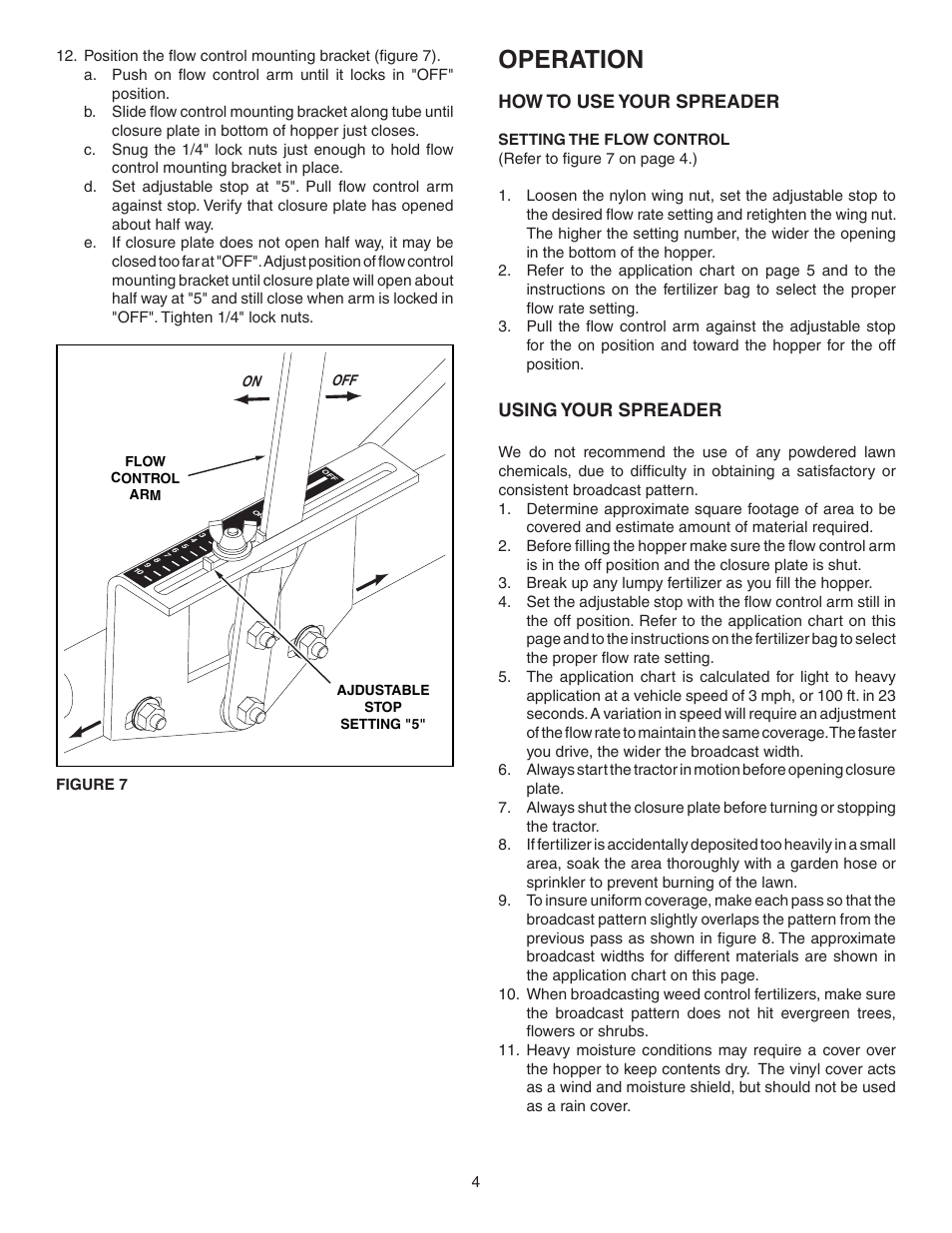 Operation, How to use your spreader, Using your spreader | Agri-Fab 45-02153-131 User Manual | Page 4 / 8