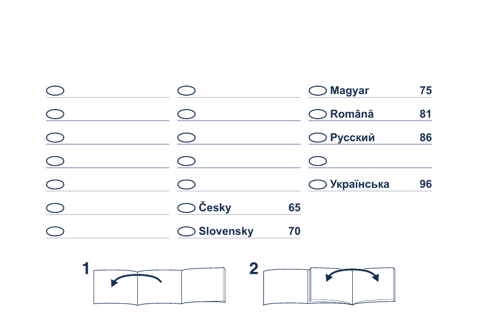 English 4, Deutsch 9, Français 15 | Italiano 20, Nederlands 25, Español 30, Dansk 35, Português 40, Norsk 45, Svenska 50 | Panasonic ES7101 User Manual | Page 2 / 102