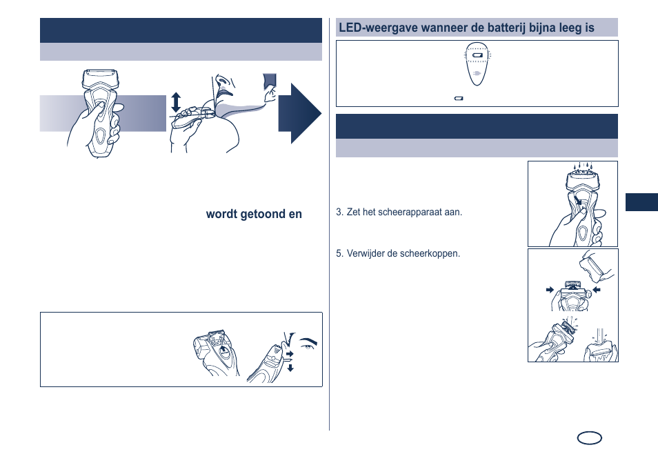 Gebruik, Reinigen | Panasonic ES7101 User Manual | Page 27 / 102