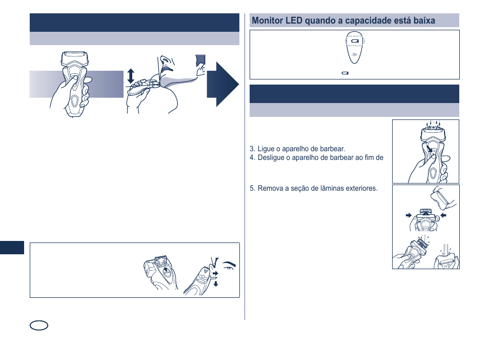 Limpar | Panasonic ES7101 User Manual | Page 42 / 102