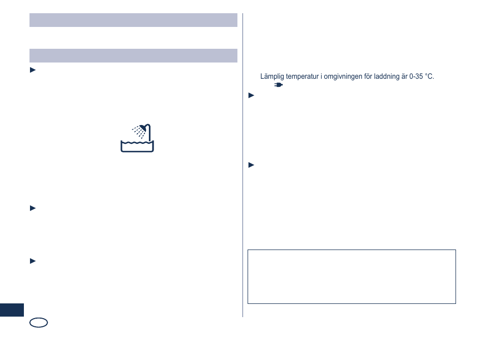 Varning, Viktigt | Panasonic ES7101 User Manual | Page 50 / 102