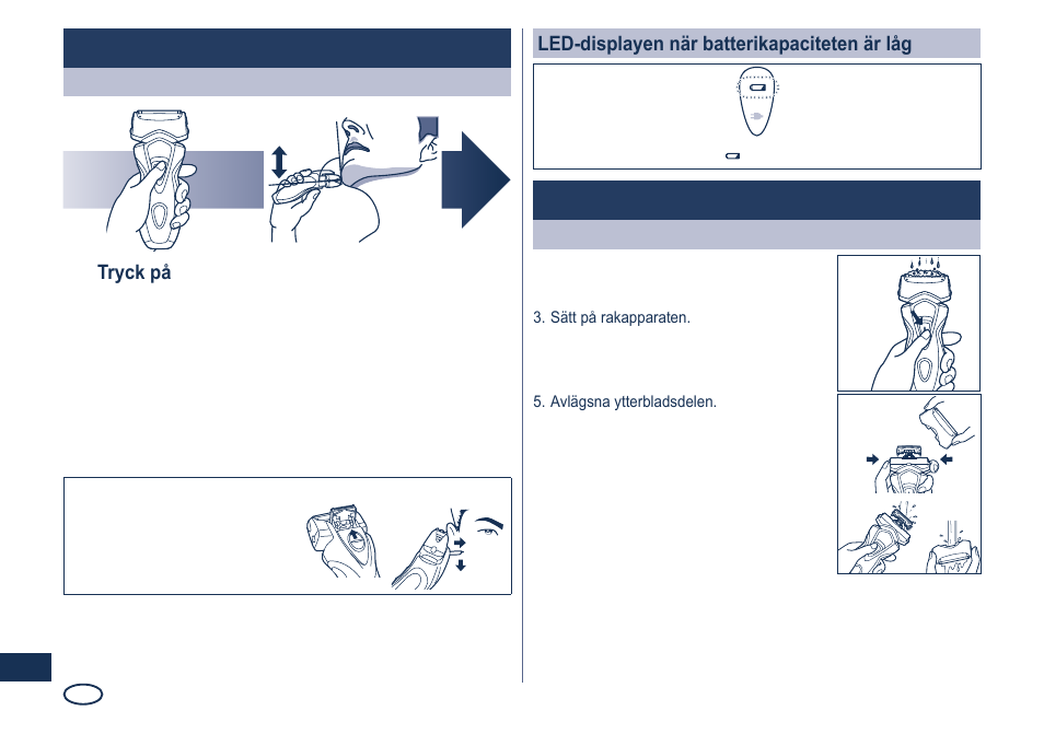 Används, Rengör | Panasonic ES7101 User Manual | Page 52 / 102