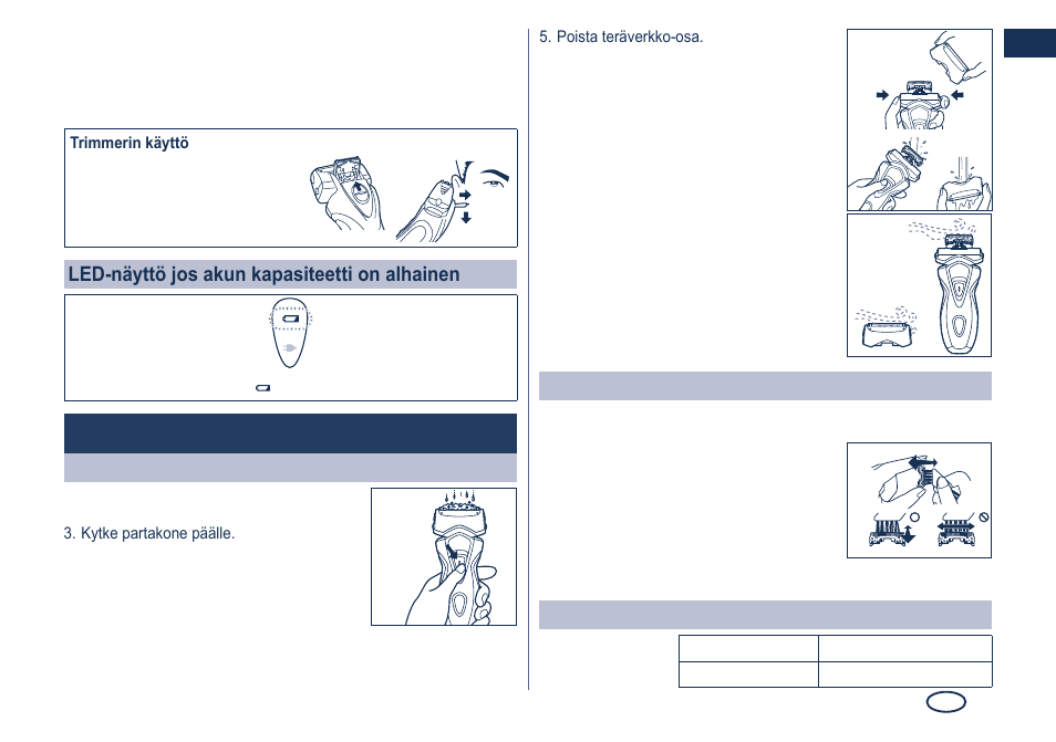 Puhdas | Panasonic ES7101 User Manual | Page 57 / 102