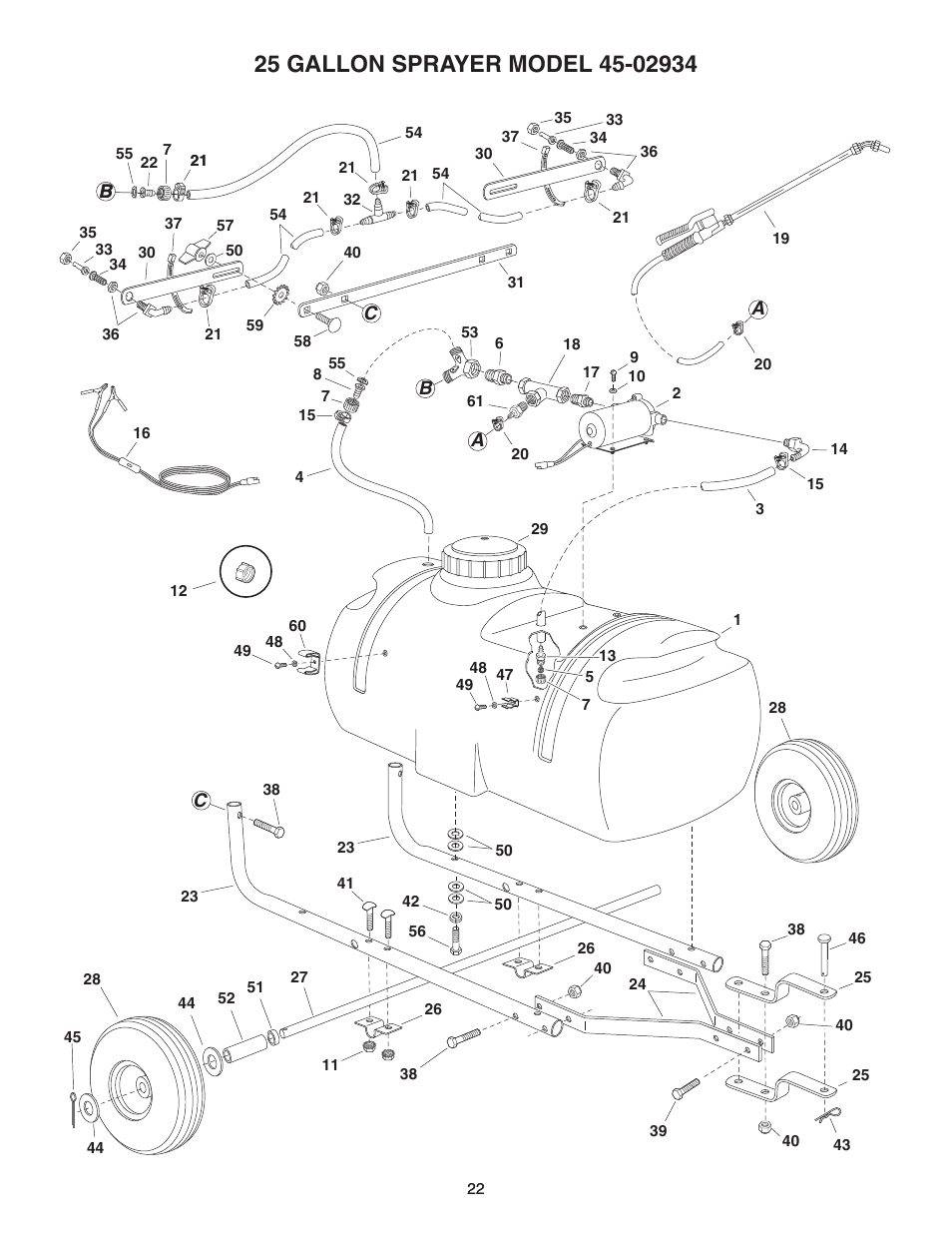 Agri-Fab 25 GALLON SPRAYER 45-02934 User Manual | 2 pages