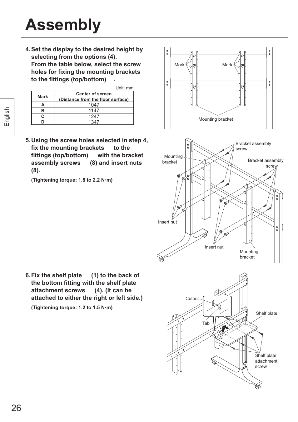Assembly | Panasonic TYST65PF1 User Manual | Page 26 / 96