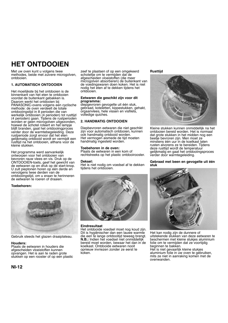 Het ontdooien, Ni-12 | Panasonic NNA734MBEPG User Manual | Page 103 / 276