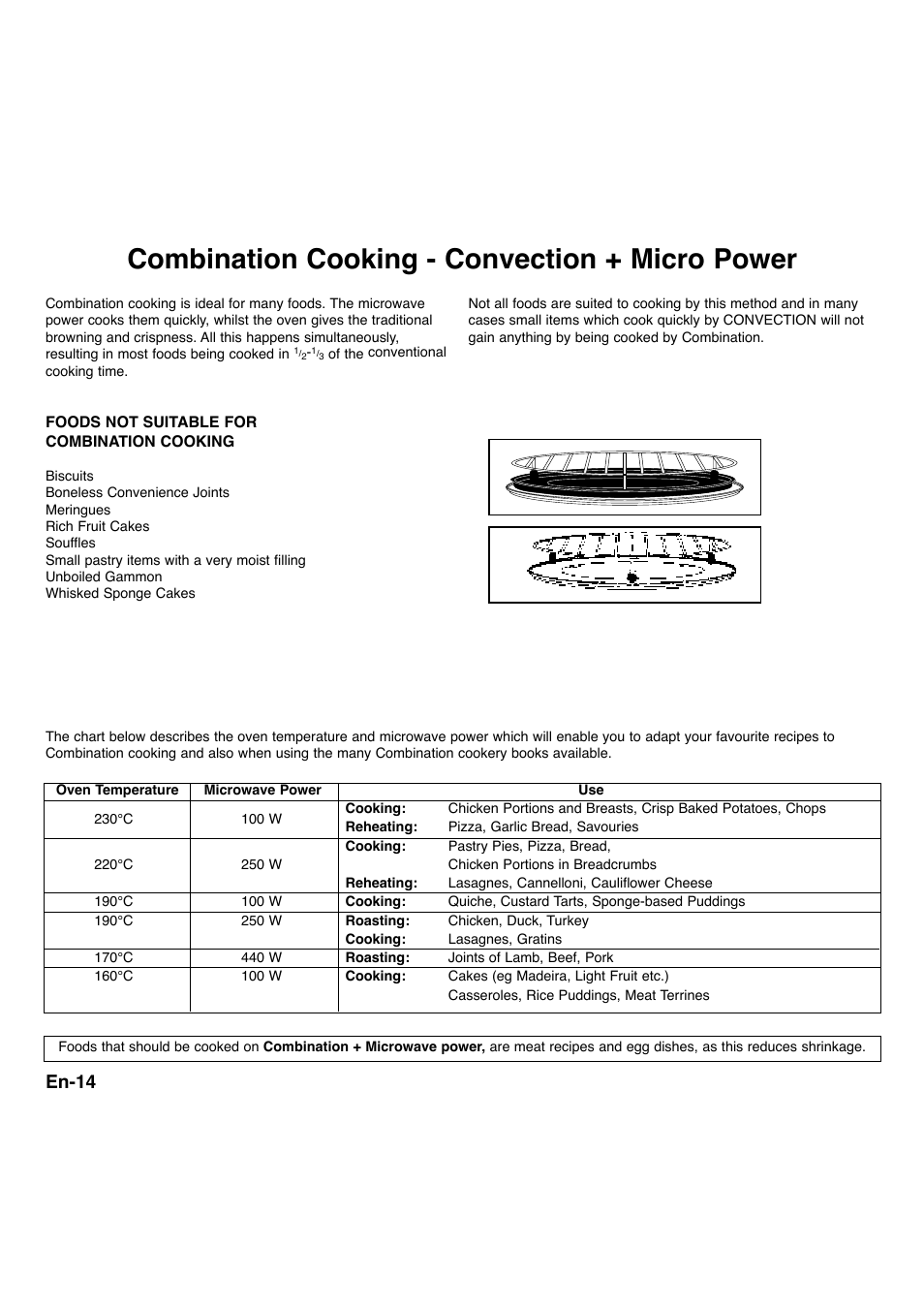 Combination cooking - convection + micro power, En-14 | Panasonic NNA734MBEPG User Manual | Page 15 / 276