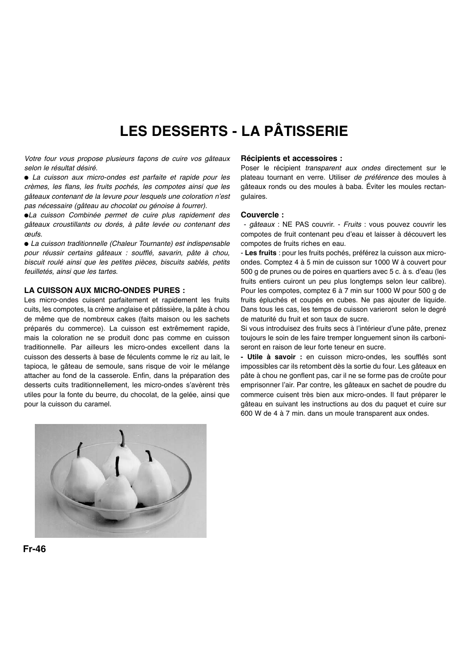 Les desserts - la pâtisserie, Fr-46 | Panasonic NNA734MBEPG User Manual | Page 189 / 276