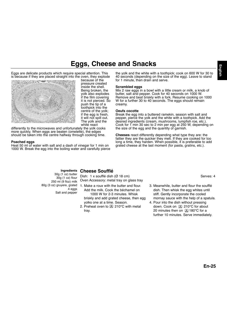 Eggs, cheese and snacks, En-25, Cheese soufflé | Panasonic NNA734MBEPG User Manual | Page 26 / 276