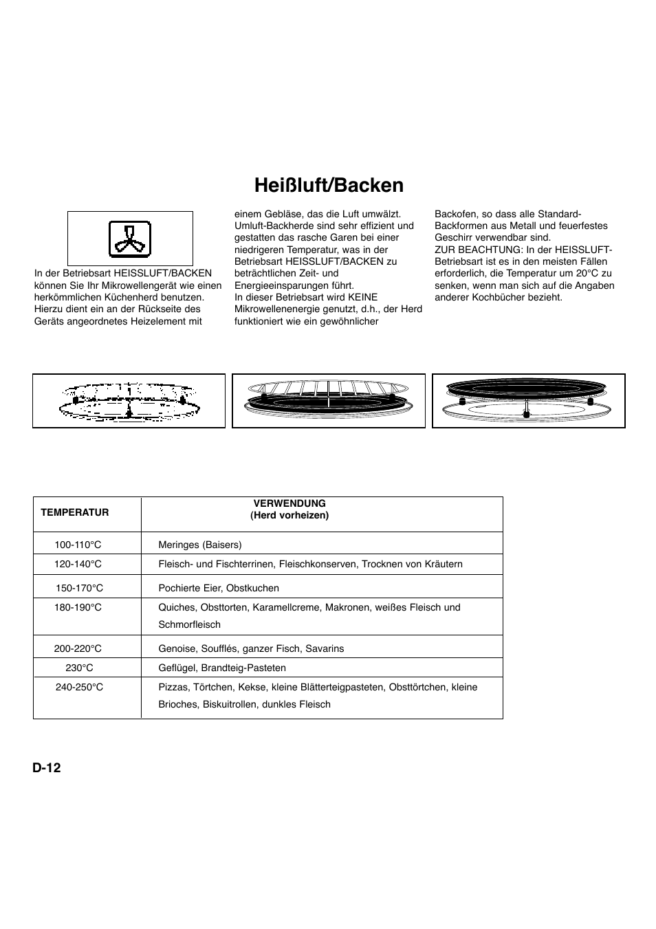 Heißluft/backen, D-12 | Panasonic NNA734MBEPG User Manual | Page 57 / 276