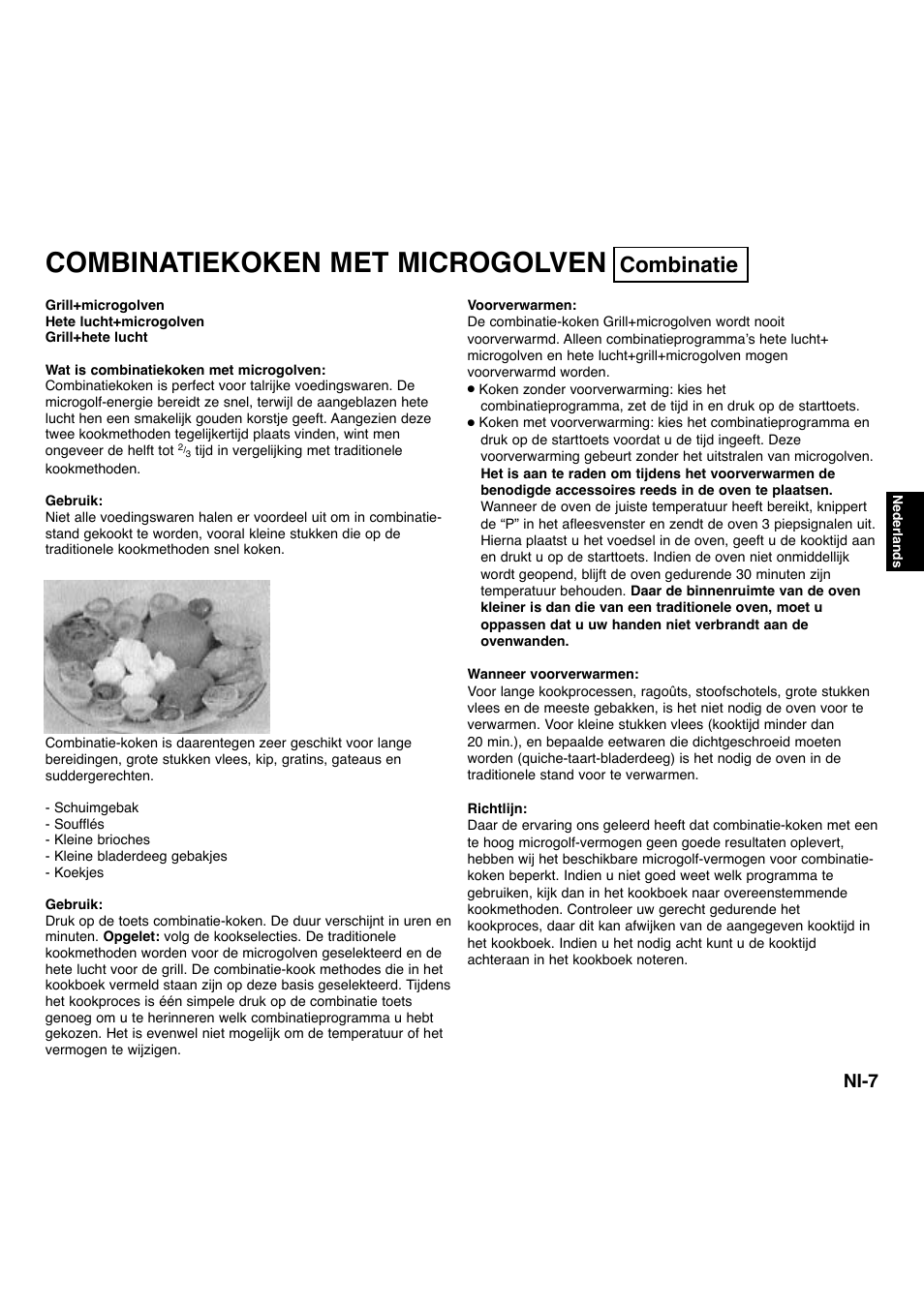 Combinatiekoken met microgolven, Combinatie, Ni-7 | Panasonic NNA734MBEPG User Manual | Page 98 / 276