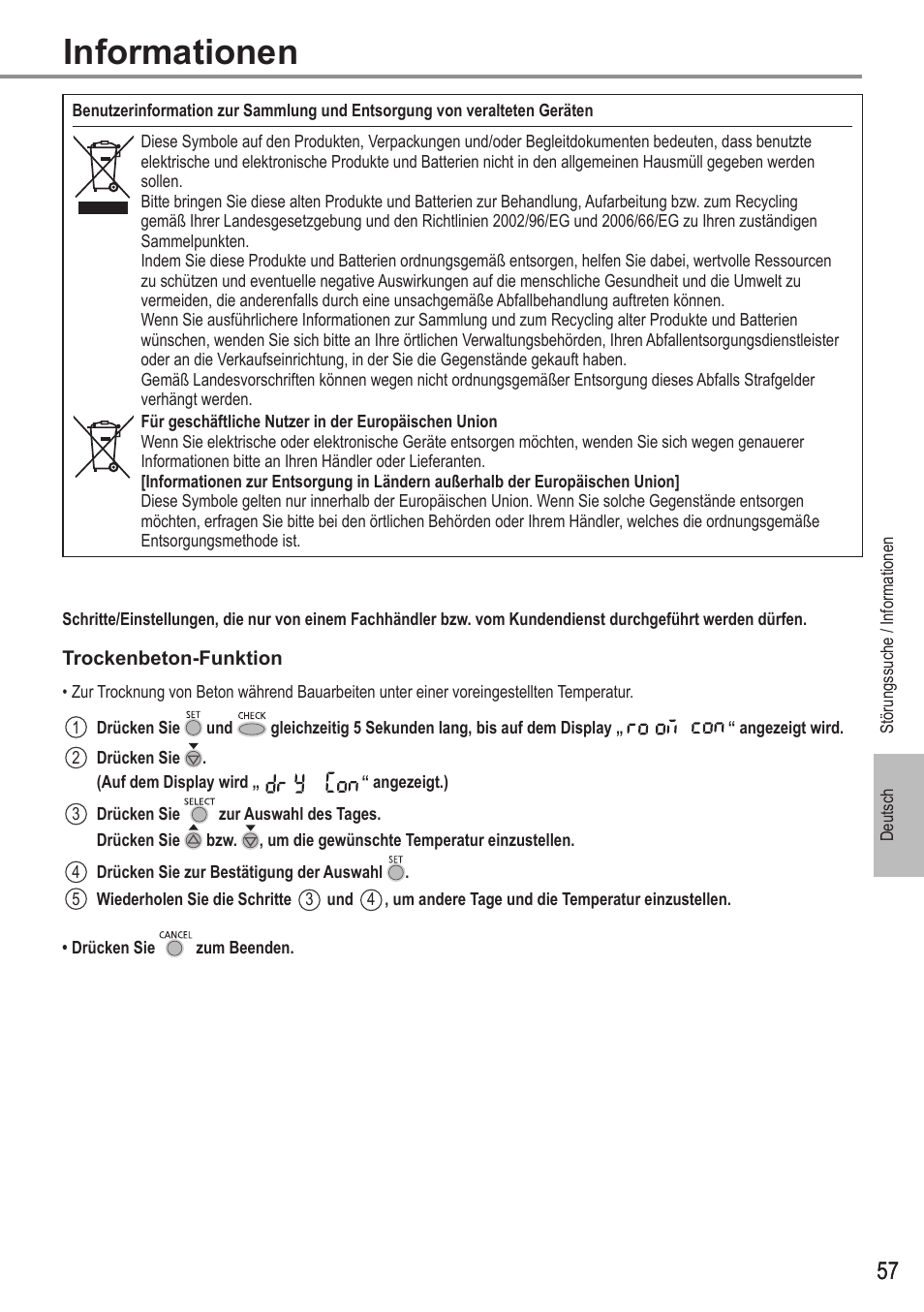 Informationen | Panasonic WHMDC05F3E5 User Manual | Page 57 / 100