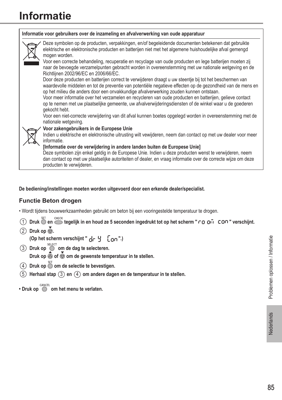 Informatie | Panasonic WHMDC05F3E5 User Manual | Page 85 / 100