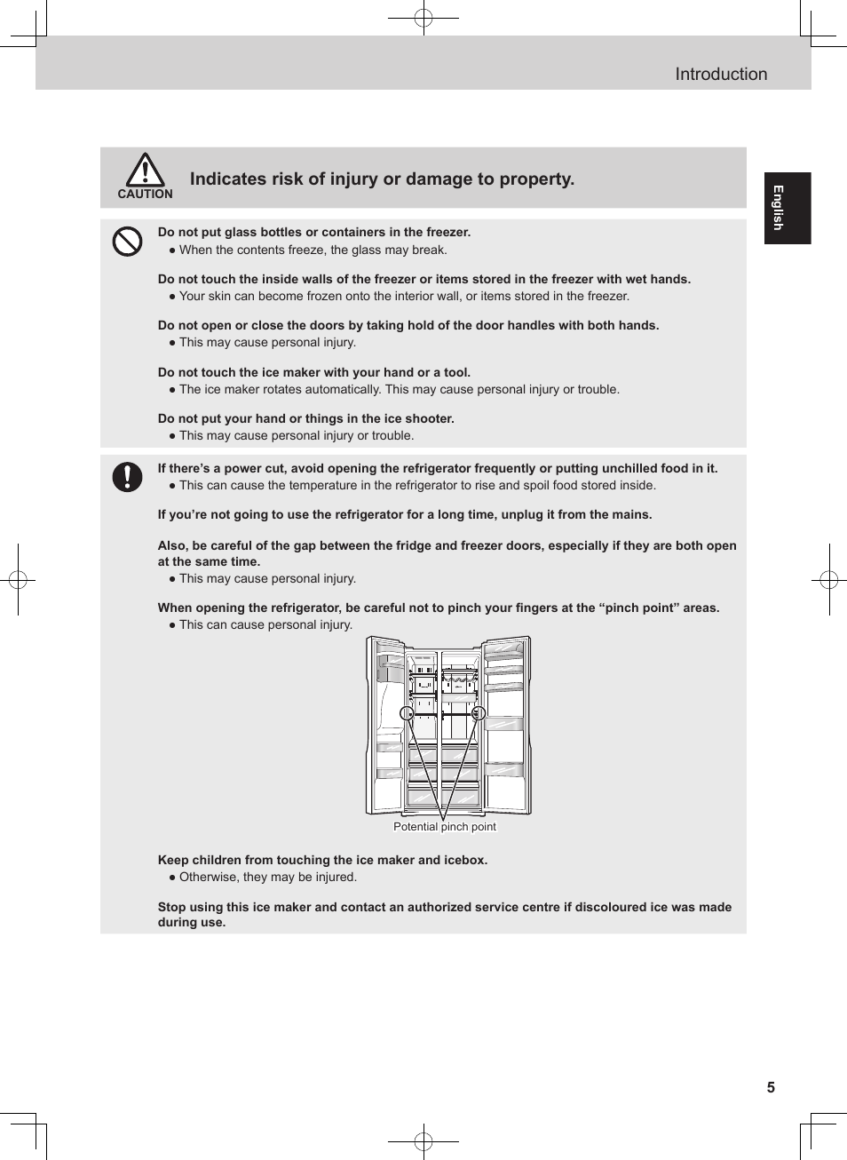 Introduction, Indicates risk of injury or damage to property | Panasonic NRB54X1 User Manual | Page 5 / 316