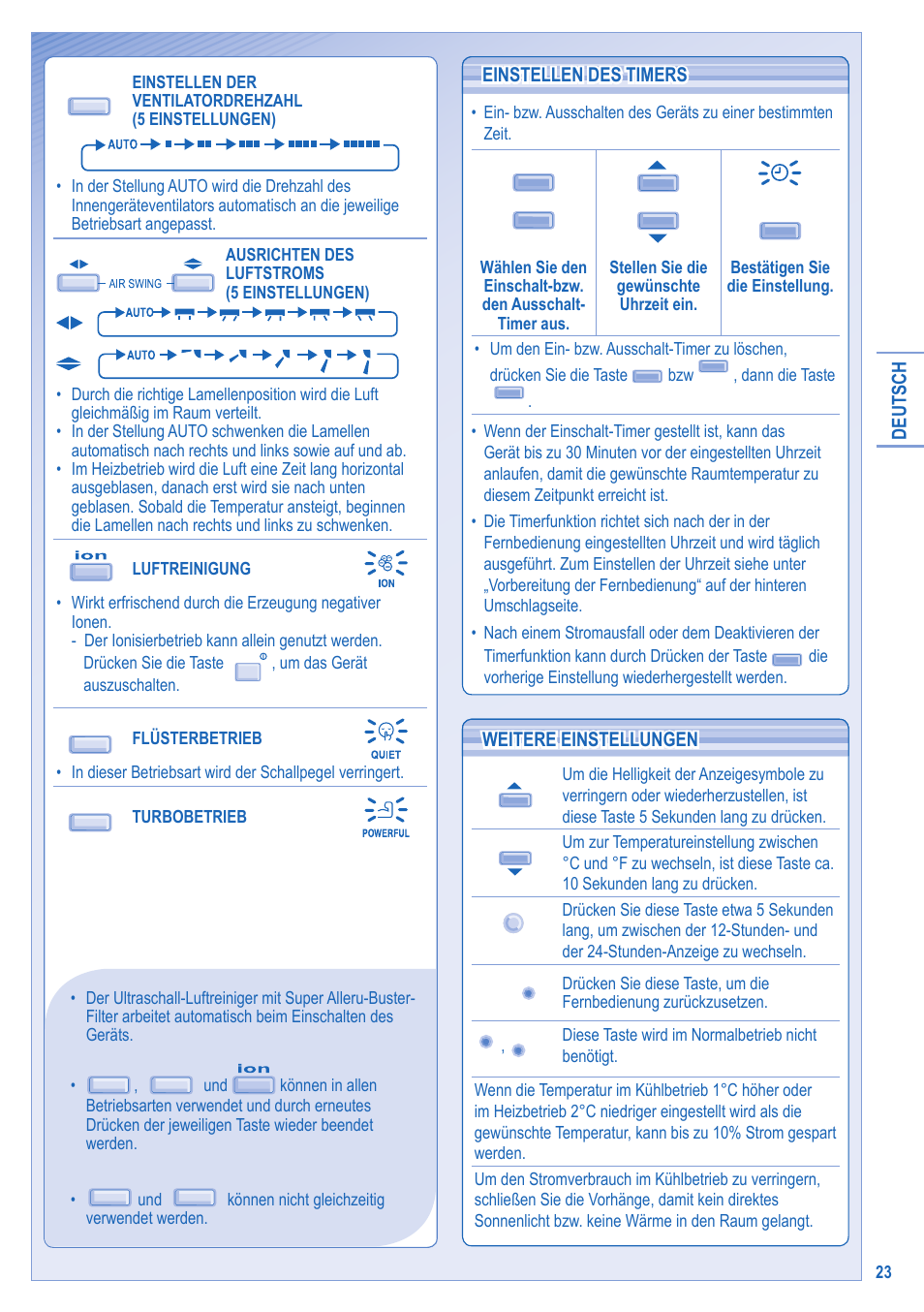 Weitere einstellungen weitere einstellungen | Panasonic KITE9HKEA User Manual | Page 23 / 56