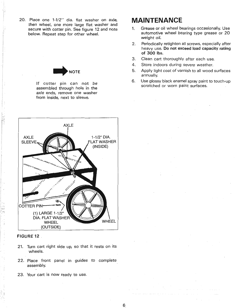 Maintenance | Agri-Fab 7 cu ft. Farm/Garden Cart 45-01761 User Manual | Page 6 / 8