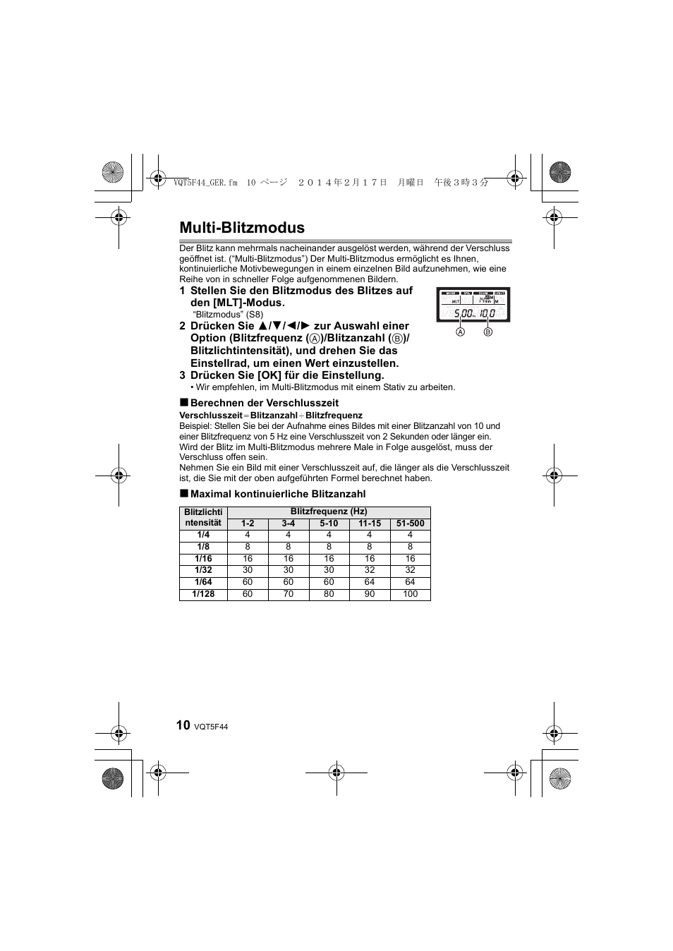 Multi-blitzmodus | Panasonic DMWFL580LPP User Manual | Page 56 / 224