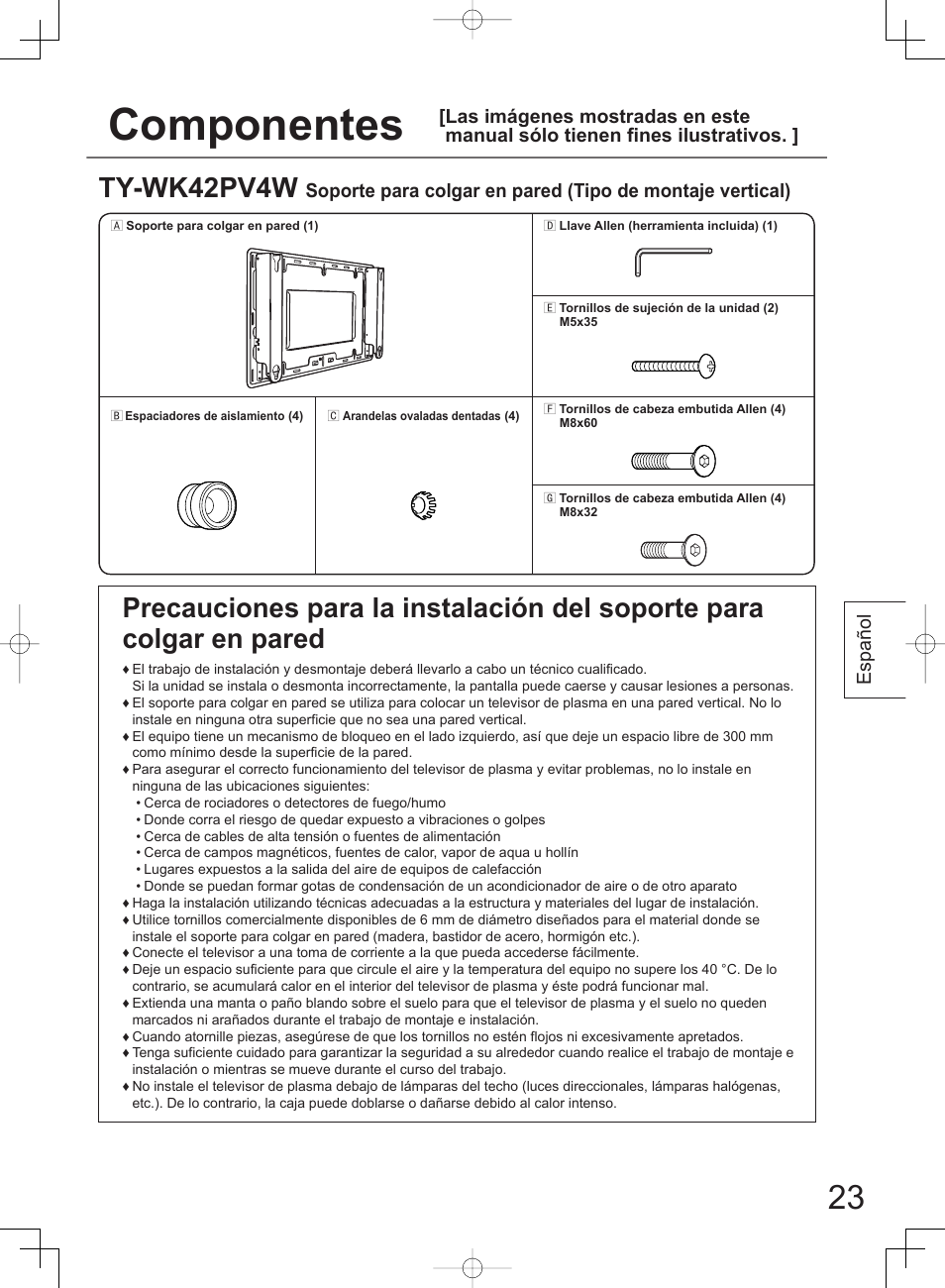 Componentes, Ty-wk42pv4w | Panasonic TYWK42PV4W User Manual | Page 23 / 52