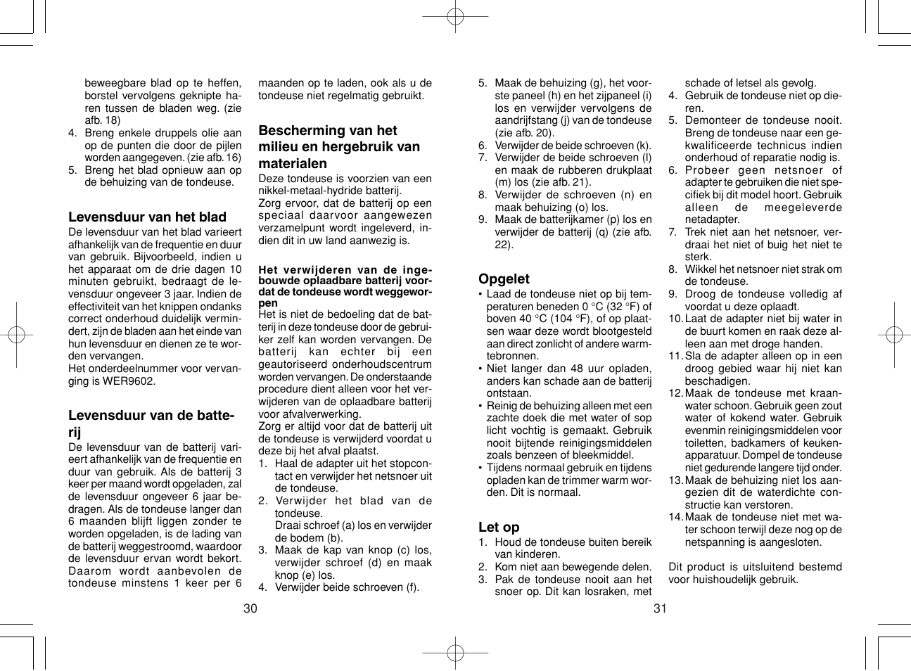 Panasonic ER220 User Manual | Page 16 / 52