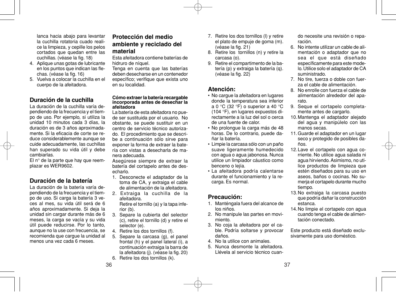 Panasonic ER220 User Manual | Page 19 / 52