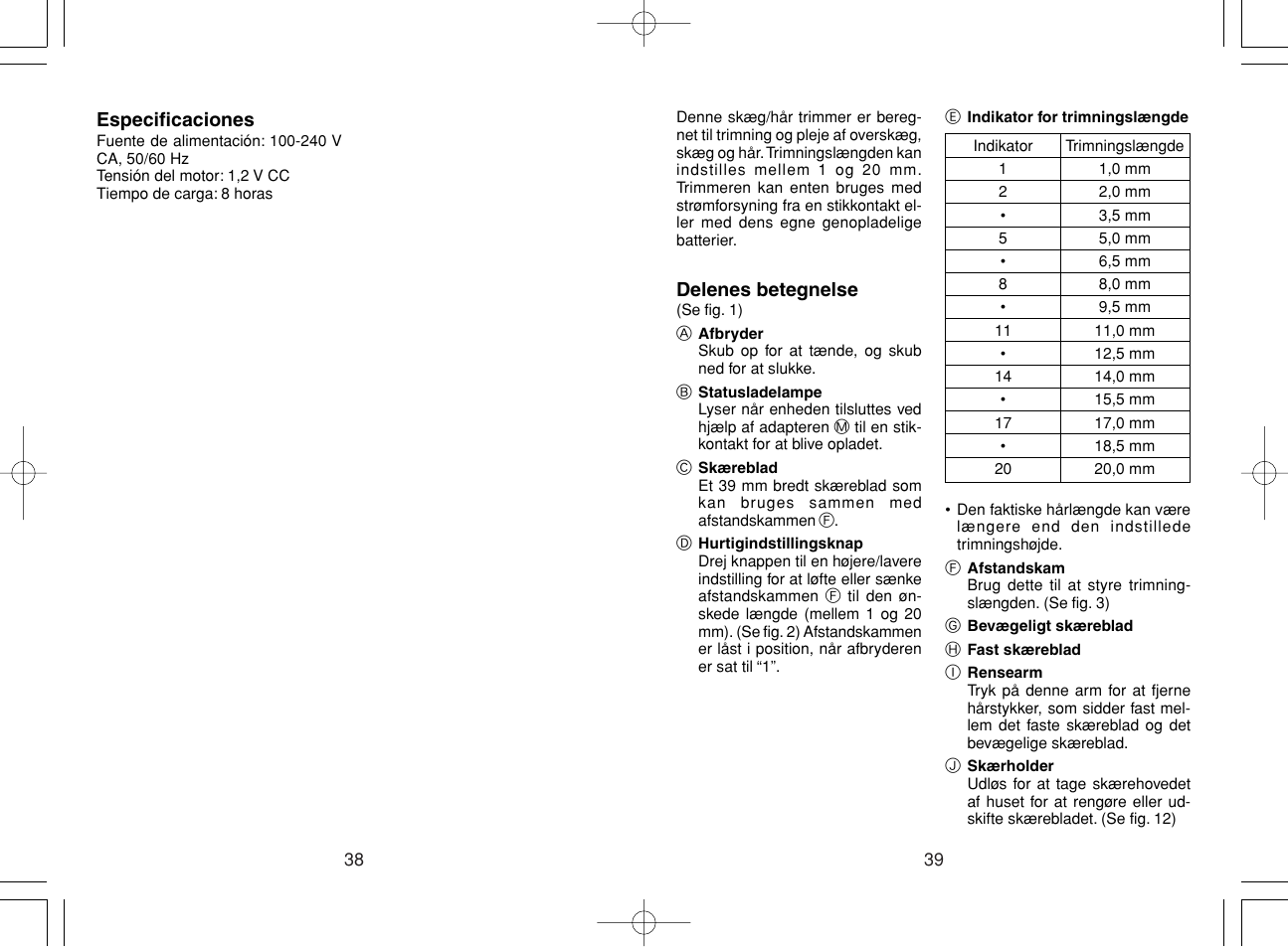 Panasonic ER220 User Manual | Page 20 / 52