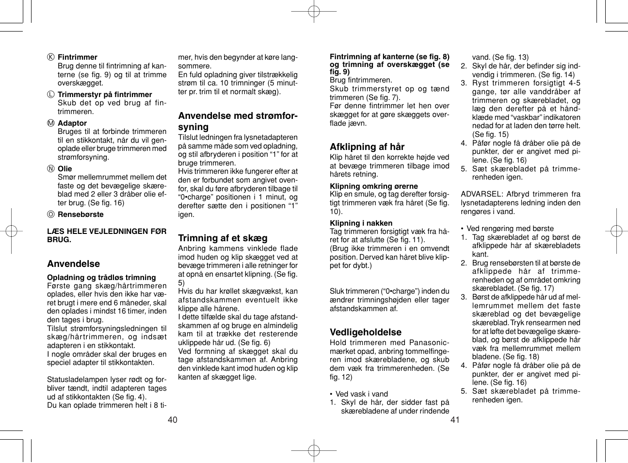 Panasonic ER220 User Manual | Page 21 / 52