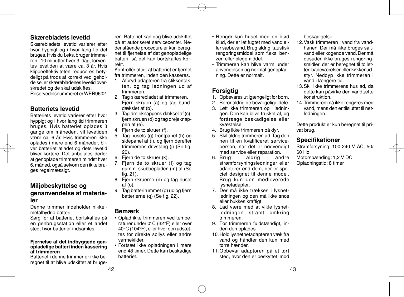 Panasonic ER220 User Manual | Page 22 / 52