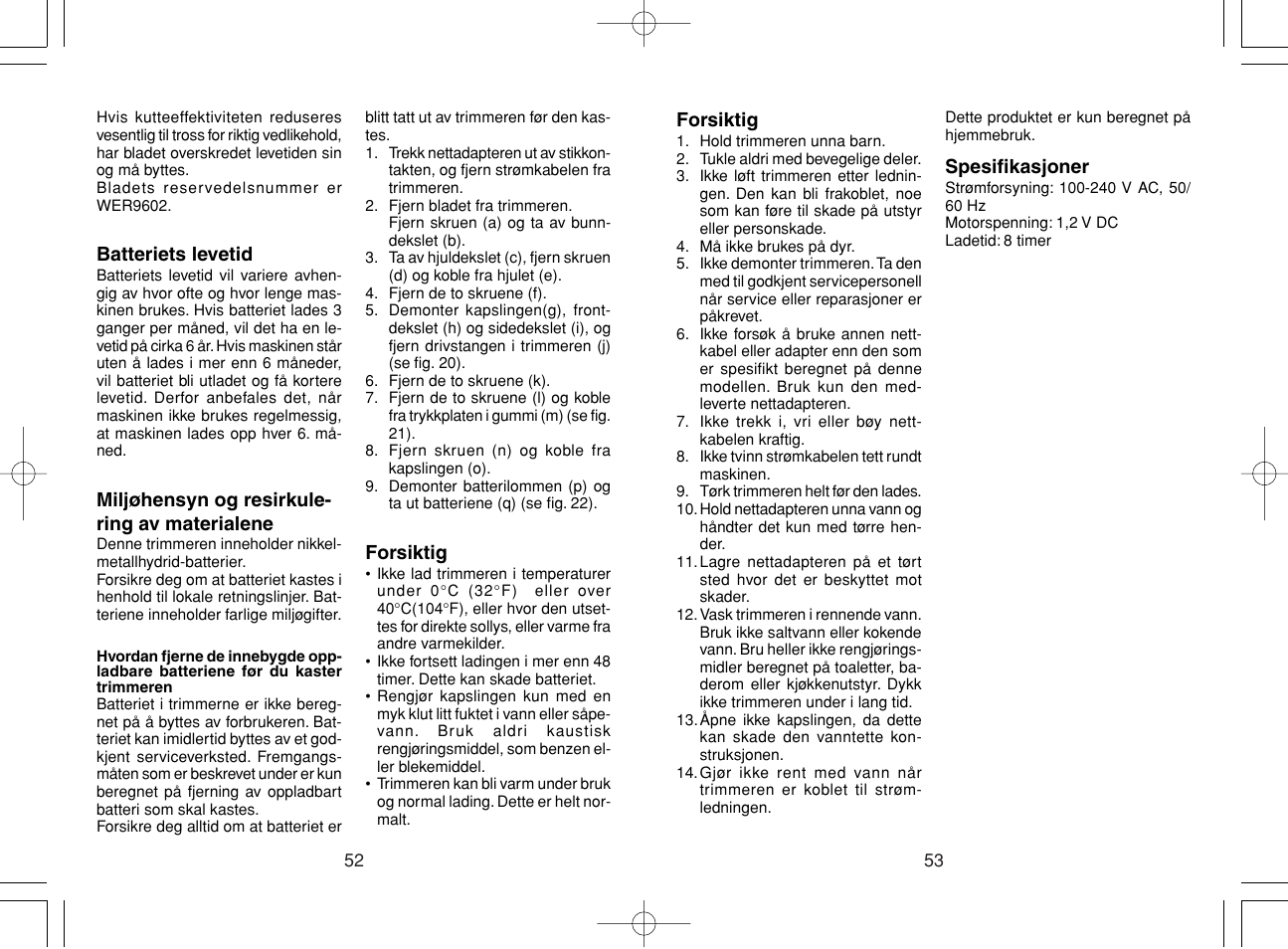 Panasonic ER220 User Manual | Page 27 / 52