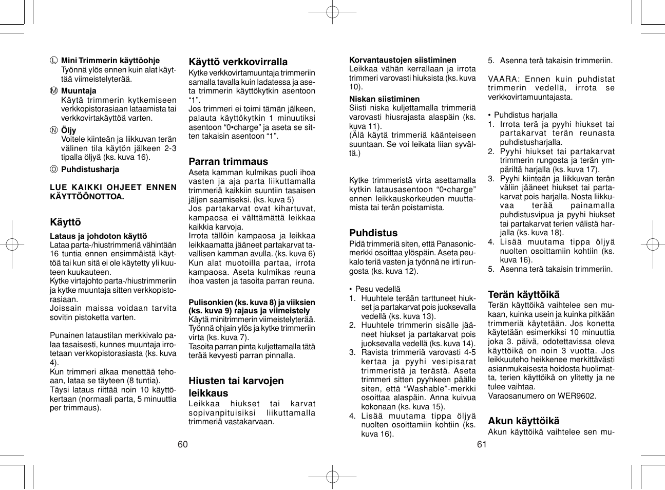 Panasonic ER220 User Manual | Page 31 / 52