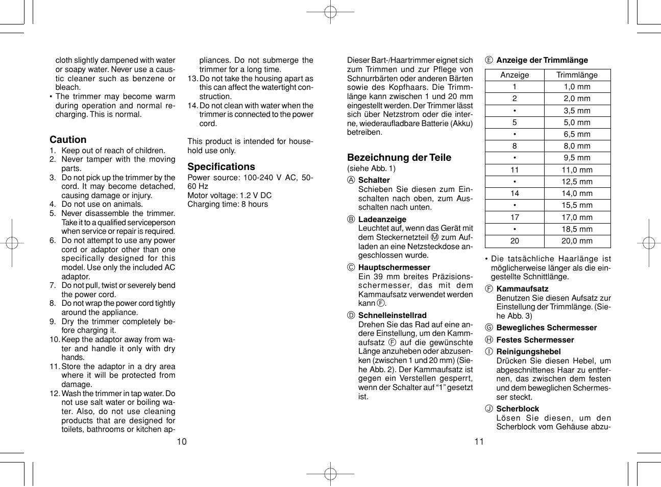 Panasonic ER220 User Manual | Page 6 / 52