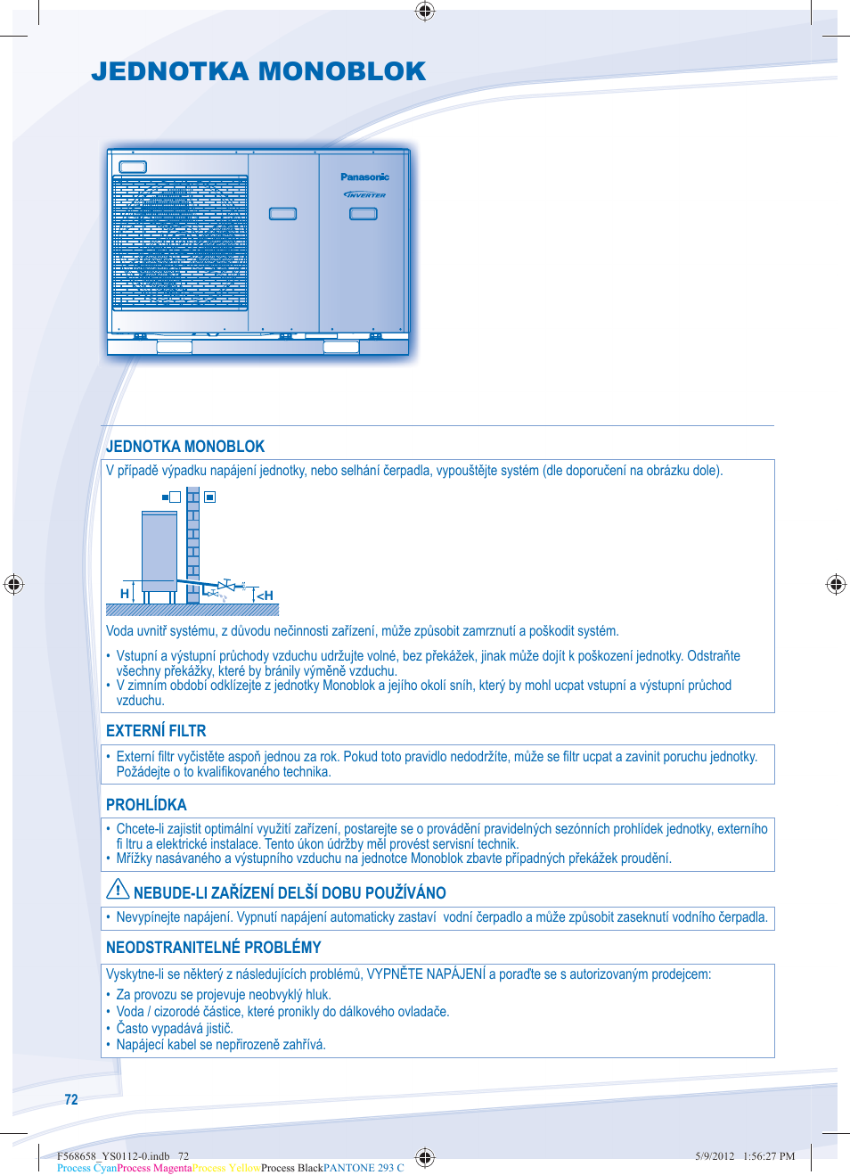 Jednotka monoblok | Panasonic WHMDF06D3E5 User Manual | Page 72 / 76